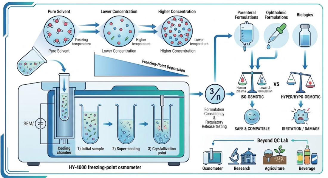 Freezing-Point Osmometry for Pharma & Biologics QC: What It Measures and When You Need It