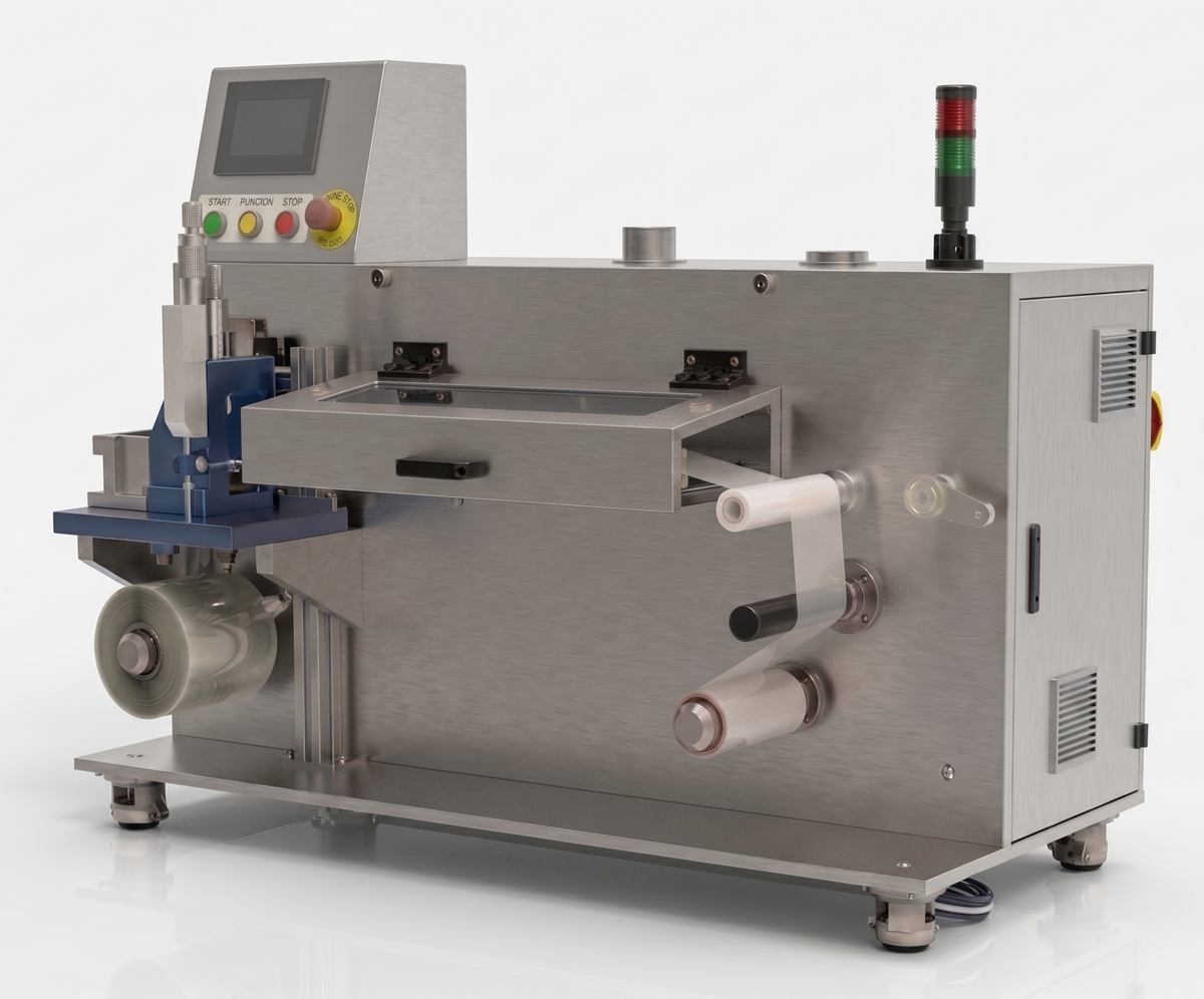 MJ150-RD ODF R&D Film Casting Unit — side view of the coating and rewind assembly